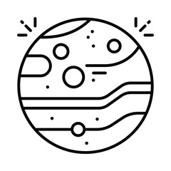Mars vector outline icon. EPS 10 file