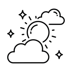 Sun vector outline icon. EPS 10 file