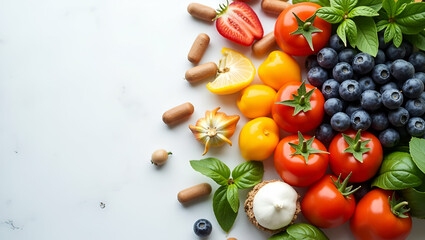 Comprehensive Nutrition and Longevity Strategies: Balanced Diets & Proven Supplements for Optimal Health and Vitality in Seniors - Photo Stock Concept