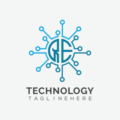 initial monogram for technology logo with circle style design