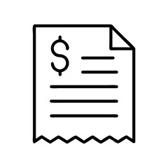 Invoice bill receipt document with dollar sign icon for finance and accounting management concept