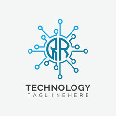 initial monogram for technology logo with circle style design