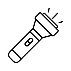 Find the best flashlight outline vector illustration for your project portable light source and emergency tool