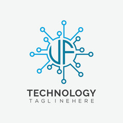 initial monogram for technology logo with circle style design	