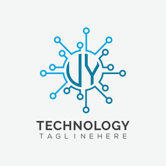 initial monogram for technology logo with circle style design	