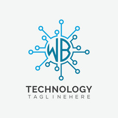 initial monogram for technology logo with circle style design