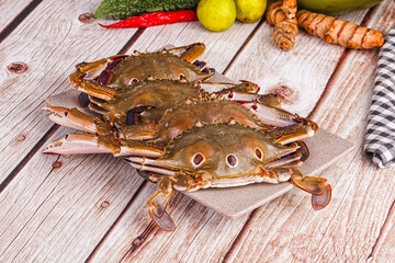Wild raw crab for cooking