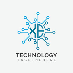 initial monogram for technology logo with circle style design