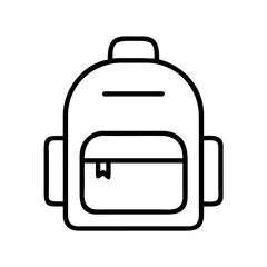 Backpack icon vector school bag rucksack knapsack travel bag hiking bag camping bag student bag line art