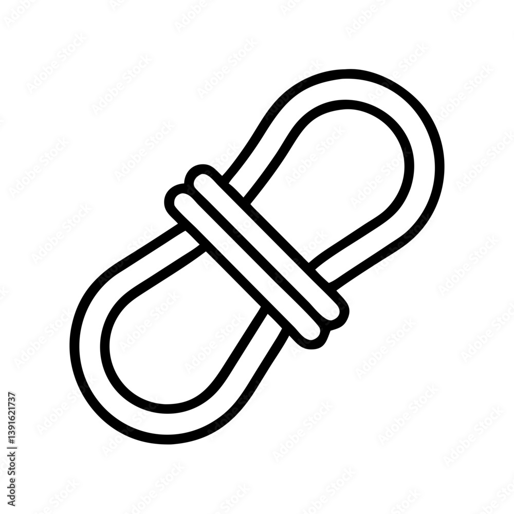 Poster Download outline vector graphic of a simple link chain connection element for web and print design use