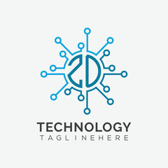 initial monogram for technology logo with circle style design