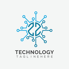 initial monogram for technology logo with circle style design	