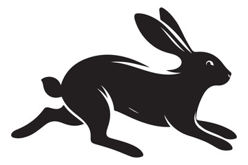 Running rabbit silhouette vector illustration for speed and agility designs