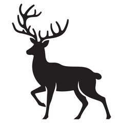 Majestic deer silhouette vector illustration for wildlife themed design