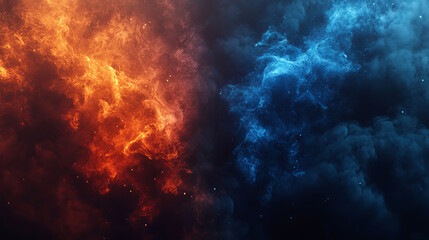 Obraz premium Abstract background with elements of fire and ice glow
