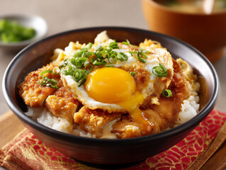  savory katsu donburi, p: a comforting bowl of katsudon,