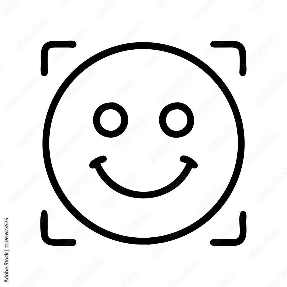 Poster smile face detection icon vector illustration for ui design and graphic design projects and applicat