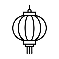 Outline chinese new year lantern vector illustration for graphic design and decoration, celebration light 100