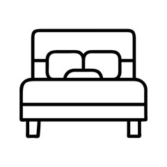 Modern bed frame with pillows furniture for bedroom interior design and sleep comfort in minimalist style