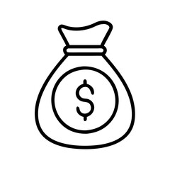 Money bag icon vector, business and finance concept, investment and savings, wealth and income symbol icon 100