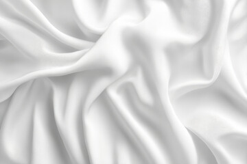 Fototapeta premium Soft white fabric with elegant draping and texture