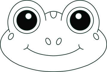 head frog icon, smile frog emoticon, head frog cartoon
