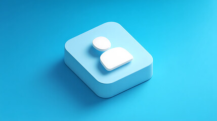 Modern Digital Avatar Icon on Blue Background