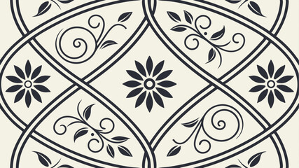 black and white floral pattern