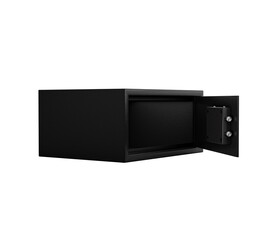 Black Mild Steel Open Safe Locker For Secure Storage Gray 3D Illustration
