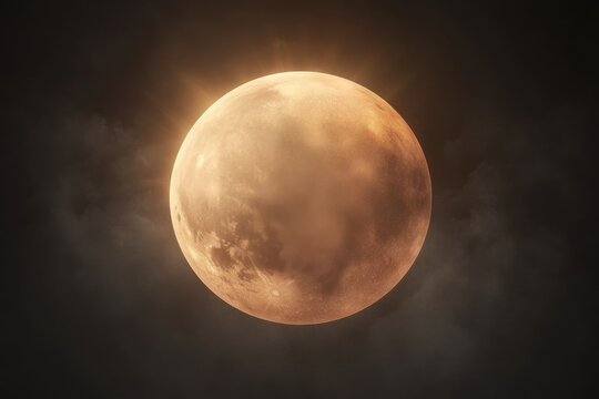 Full blood moon, celestial glow
