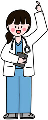 Fototapeta premium 근로자의 날 의사 캐릭터 라인드로잉 일러스트(labor day doctor character line drawing illust)