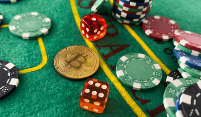 Casino and Bitcoin Cryptocurrency Acceptance. Modern Alternative Method of Payments. Business Industry.