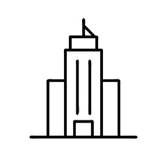 Skyscraper building outline vector design, modern architecture, urban landscape, city skyline, tall building