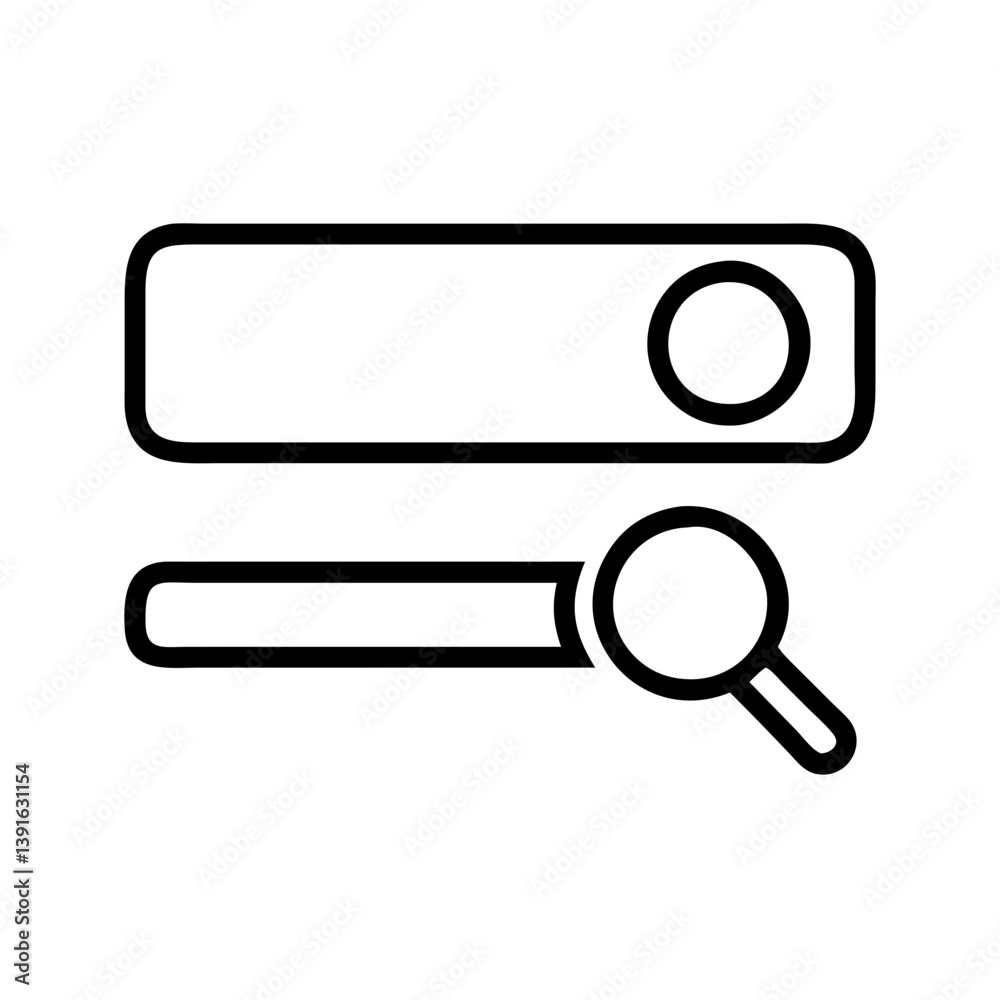 Poster search bar icon vector graphic download for ui design and website element perfect for web search app