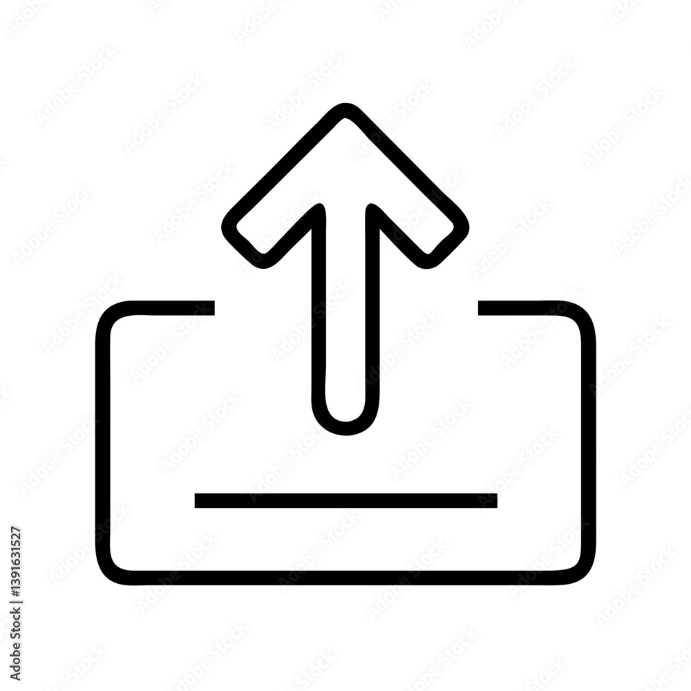 Poster upload icon vector graphic download symbol for website design and mobile application user interface 