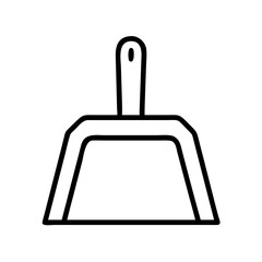 Dustpan outline vector icon for cleaning services and household chores essential equipment and supplies 100