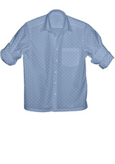 Isolated plaid cotton shirt is a casual men's apparel