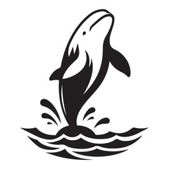 Dolphin Leaping Out of Water an Energetic Aquatic Illustration