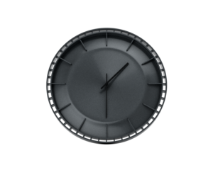 A Modern Charcoal Black Wall Clock 1 30 One Thirty 01 30 For Modern Interiors 3D Illustration
