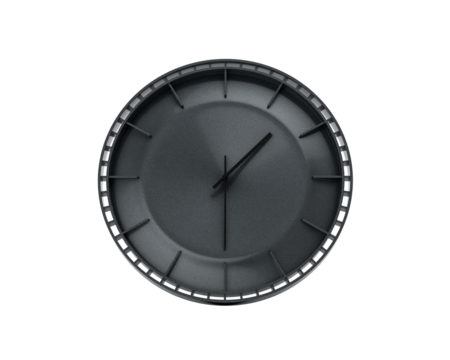 A Modern Charcoal Black Wall Clock 1 30 One Thirty 01 30 For Modern Interiors 3D Illustration