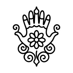 Henna tattoo design vector illustration for traditional indian art and hand decoration with flower pattern