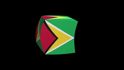 Guyana flag cubed animation