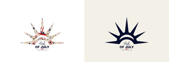 4th of July card set. © Stafeeva