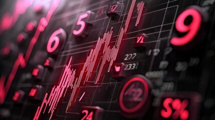 Analyzing market trends global finance hub data visualization digital environment close-up view economic insights