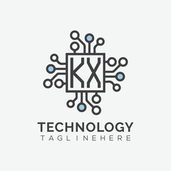 initial monogram for technology logo with squire style design