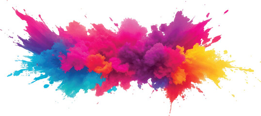 A Captivating Abstract Watercolor Composition Featuring Bright and Bold Color Streaks, Splashes, and Brush Strokes on a White Canvas, Creating a Beautiful, Energetic Explosion of Color.
