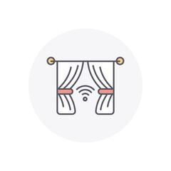 SMART CURTAIN vector icon stock illustration