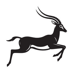 Gazelle Silhouette Illustration Leaping Gracefully Vector African Animal