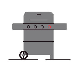 Stationary grill. Gas barbecue grill. Cooking appliance. Vector illustration