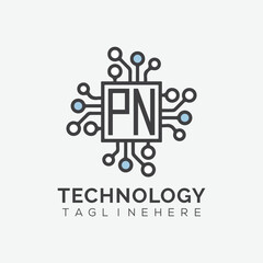 initial monogram for technology logo with squire style design